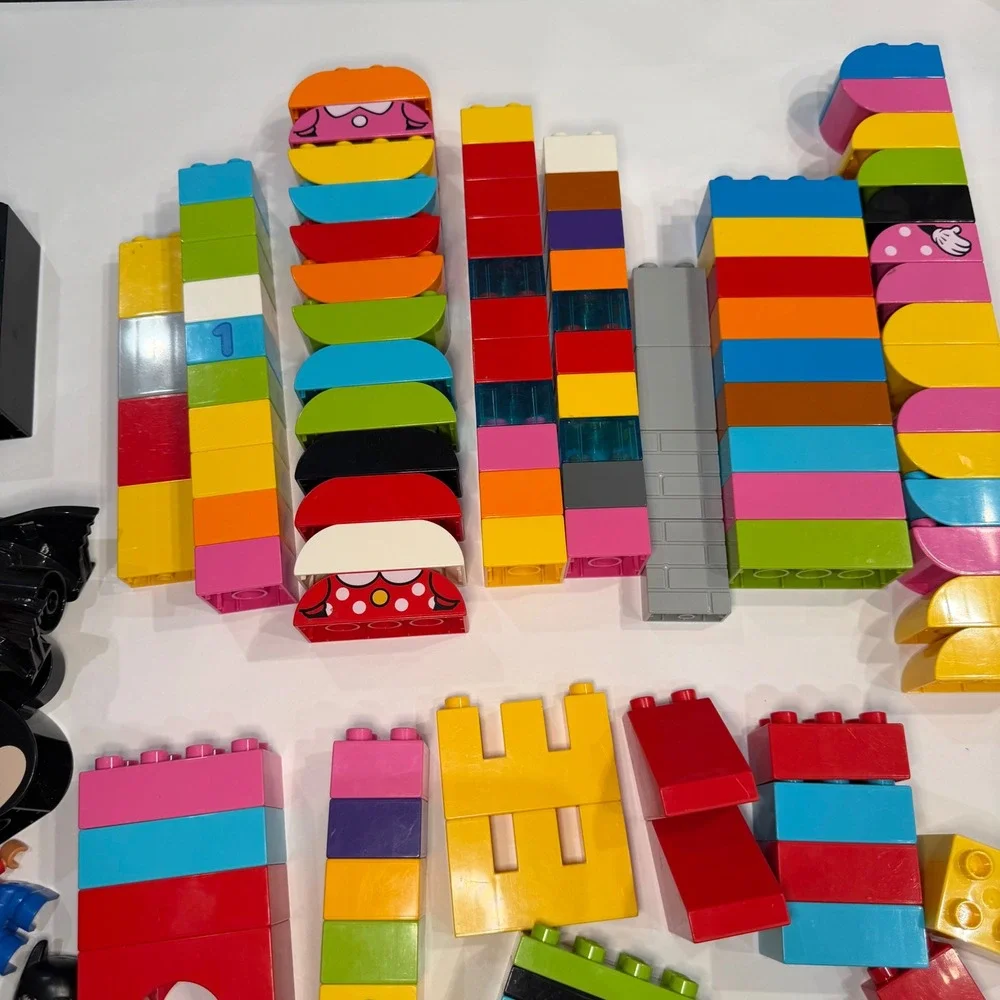 LEGO Duplo Bulk Lot Batman Robin Joker Minnie Mouse Batmobile Figures Blocks